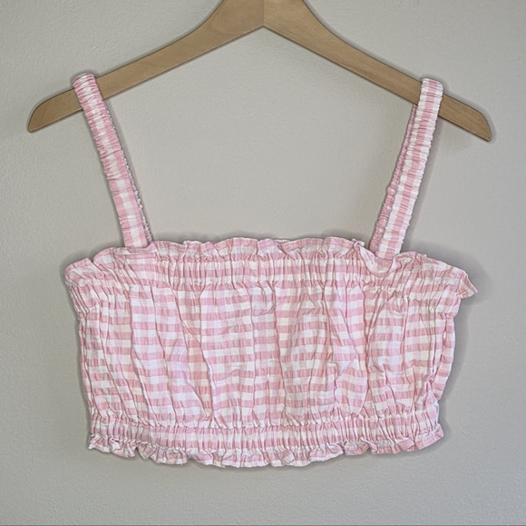 Elizabeth Wilson Pink Gingham Maxi Skirt & Crop Top Set Size XS Country Summer - Picture 2 of 10